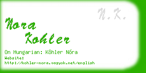 nora kohler business card