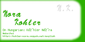 nora kohler business card